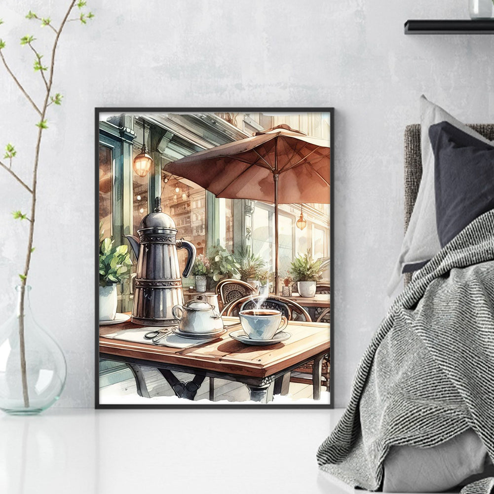 Coffee Shop - 11CT Stamped Cross Stitch 40*50CM