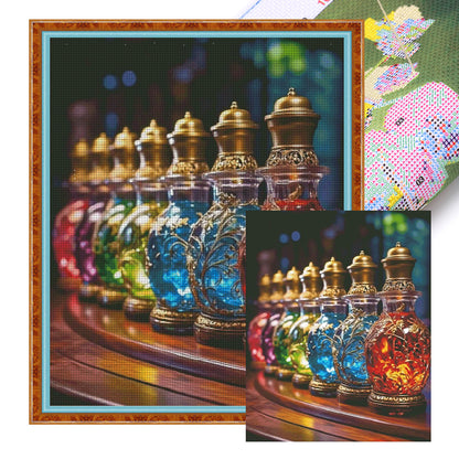 Magic Perfume Bottle - 14CT Stamped Cross Stitch 75*90CM(Fairy Brand)