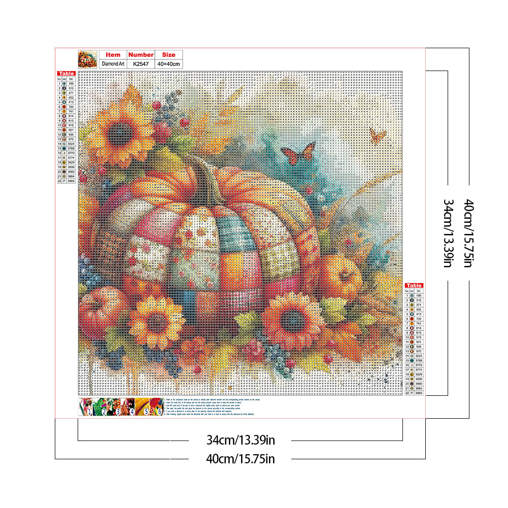 Pumpkin Flower - Full Round Drill Diamond Painting 40*40CM