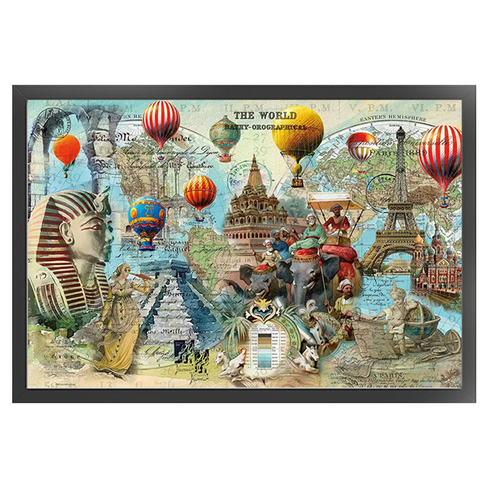 World Tour - 14CT Stamped Cross Stitch 92*65CM(Xiaobai Brand)