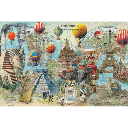 World Tour - 14CT Stamped Cross Stitch 92*65CM(Xiaobai Brand)