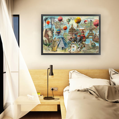 World Tour - 14CT Stamped Cross Stitch 92*65CM(Xiaobai Brand)