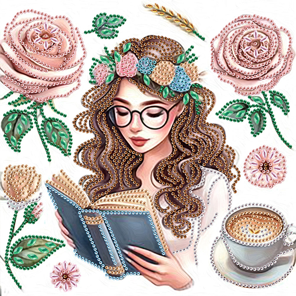 Reading Girl - Special Shaped Drill Diamond Painting 30*30CM