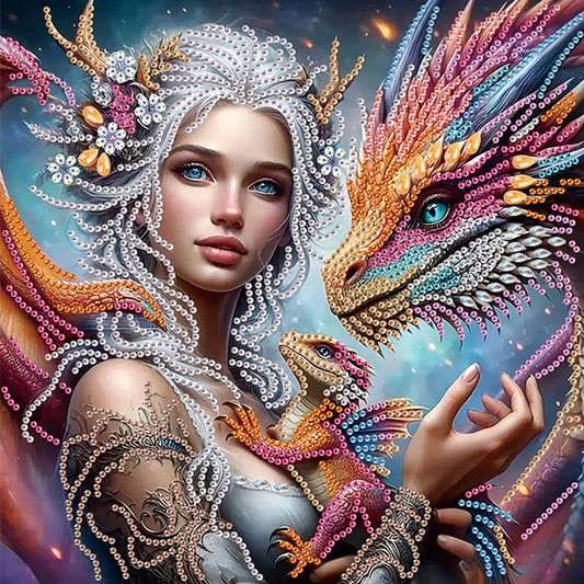 Pterosaur Girl - Special Shaped Drill Diamond Painting 30*30CM