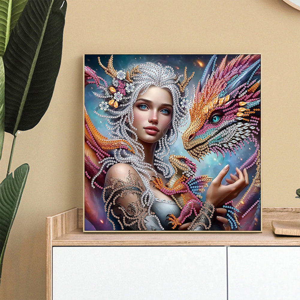 Pterosaur Girl - Special Shaped Drill Diamond Painting 30*30CM