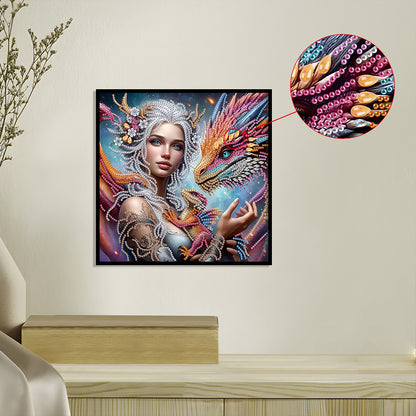 Pterosaur Girl - Special Shaped Drill Diamond Painting 30*30CM