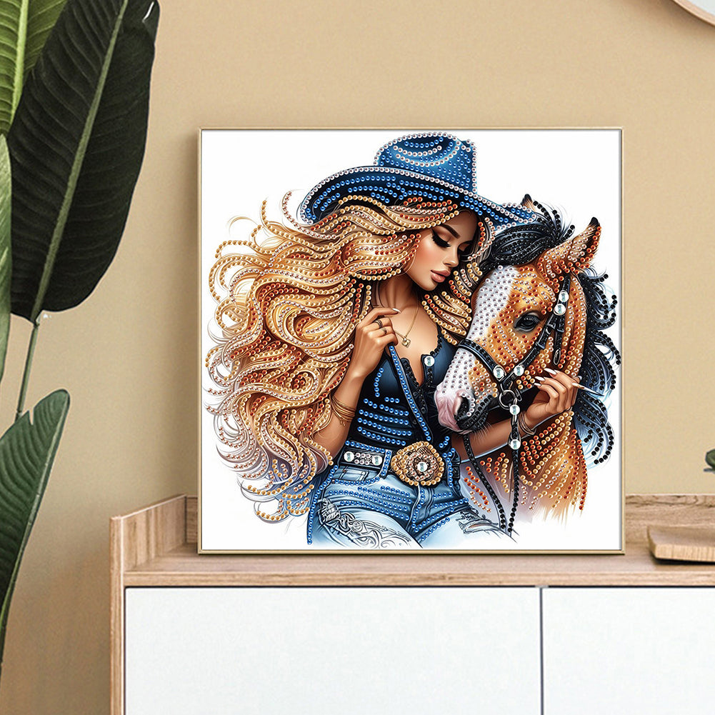 Cowboy Girl - Special Shaped Drill Diamond Painting 30*30CM