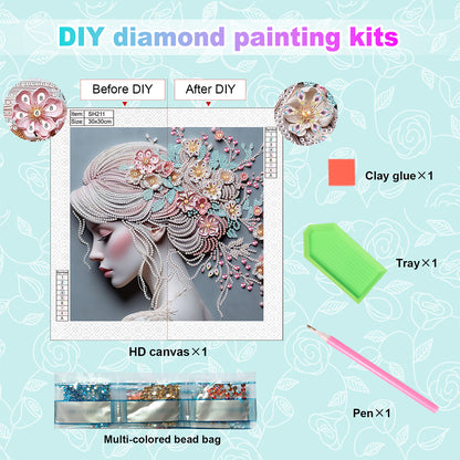 Art Girl - Special Shaped Drill Diamond Painting 30*30CM