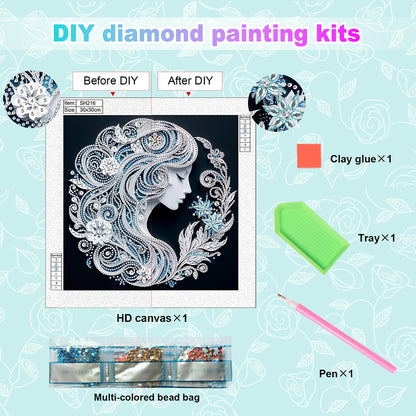 Art Girl - Special Shaped Drill Diamond Painting 30*30CM
