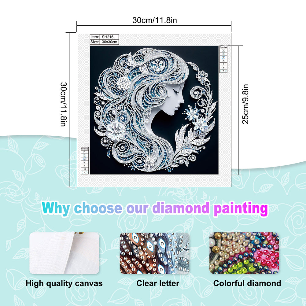 Art Girl - Special Shaped Drill Diamond Painting 30*30CM