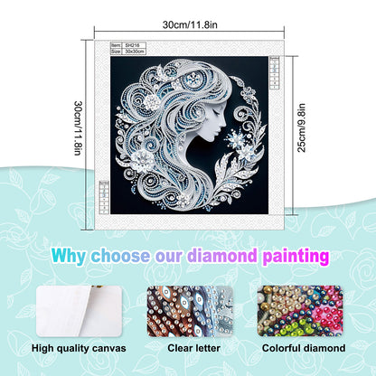 Art Girl - Special Shaped Drill Diamond Painting 30*30CM