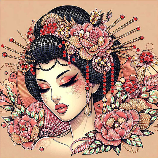 Japanese Girl - Special Shaped Drill Diamond Painting 30*30CM