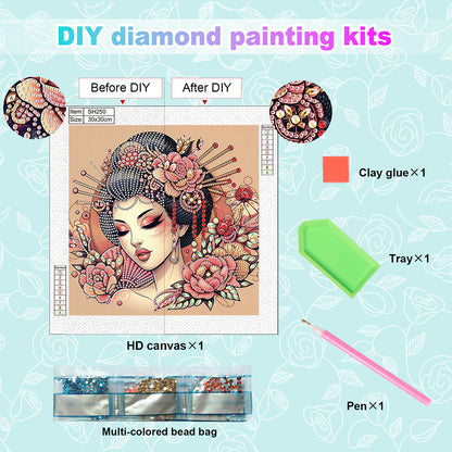 Japanese Girl - Special Shaped Drill Diamond Painting 30*30CM