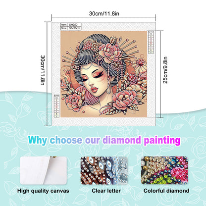 Japanese Girl - Special Shaped Drill Diamond Painting 30*30CM