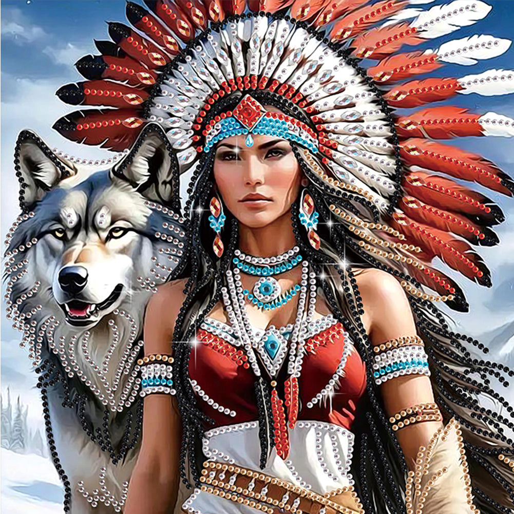 Indian Girl - Special Shaped Drill Diamond Painting 30*30CM