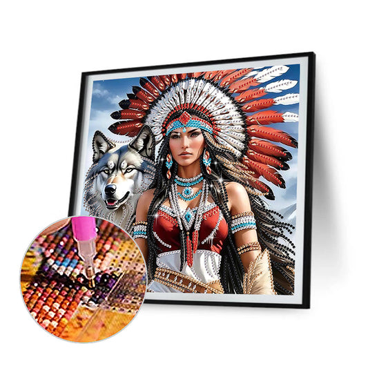 Indian Girl - Special Shaped Drill Diamond Painting 30*30CM