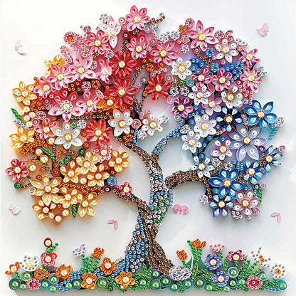 Quilling Tree Of Life - Special Shaped Drill Diamond Painting 30*30CM