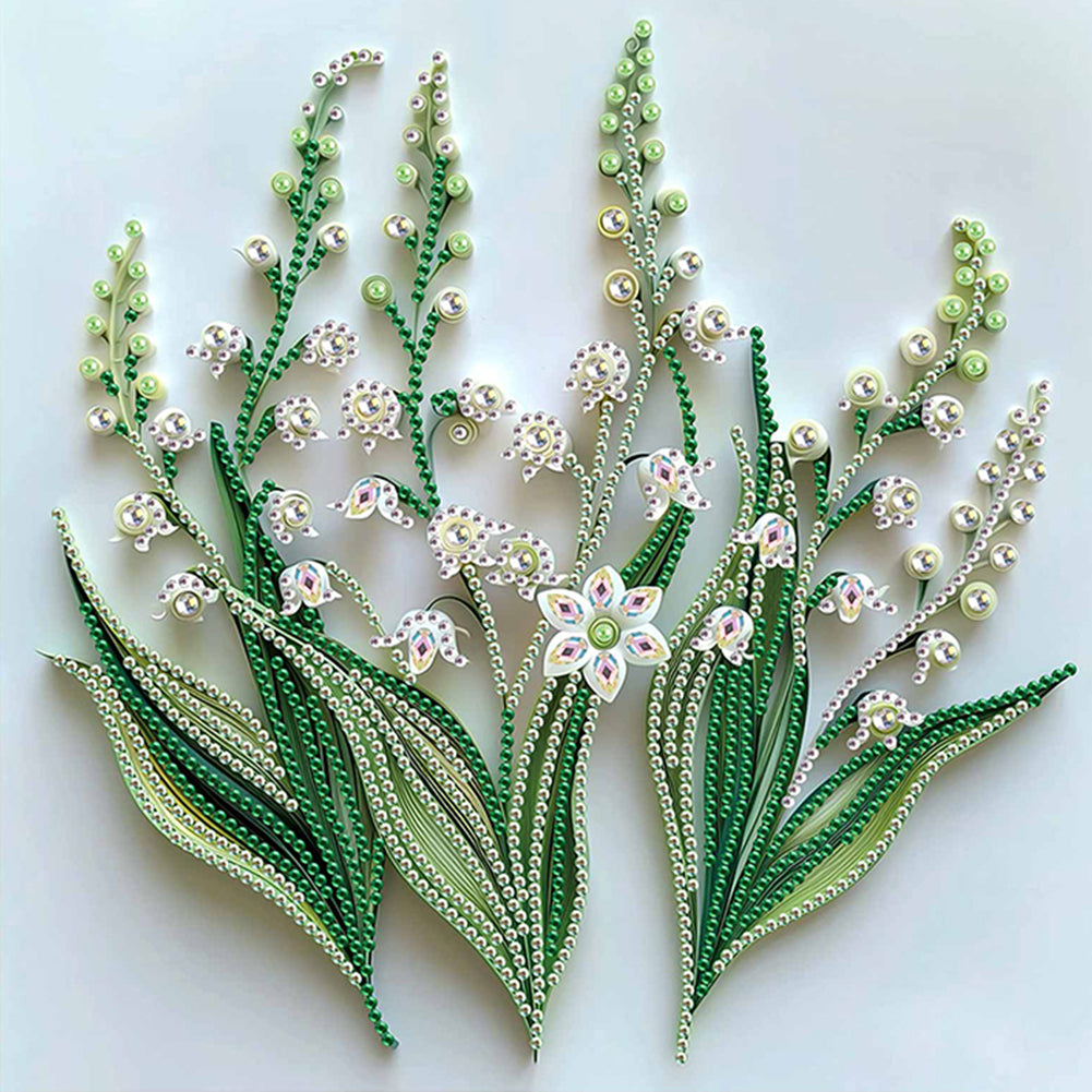 Quilling Lily Of The Valley - Special Shaped Drill Diamond Painting 30*30CM