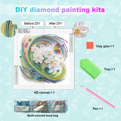 Quilling Frangipani - Special Shaped Drill Diamond Painting 30*30CM