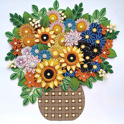 Quilling Sunflower Bouquet - Special Shaped Drill Diamond Painting 30*30CM