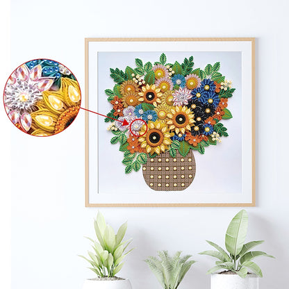 Quilling Sunflower Bouquet - Special Shaped Drill Diamond Painting 30*30CM