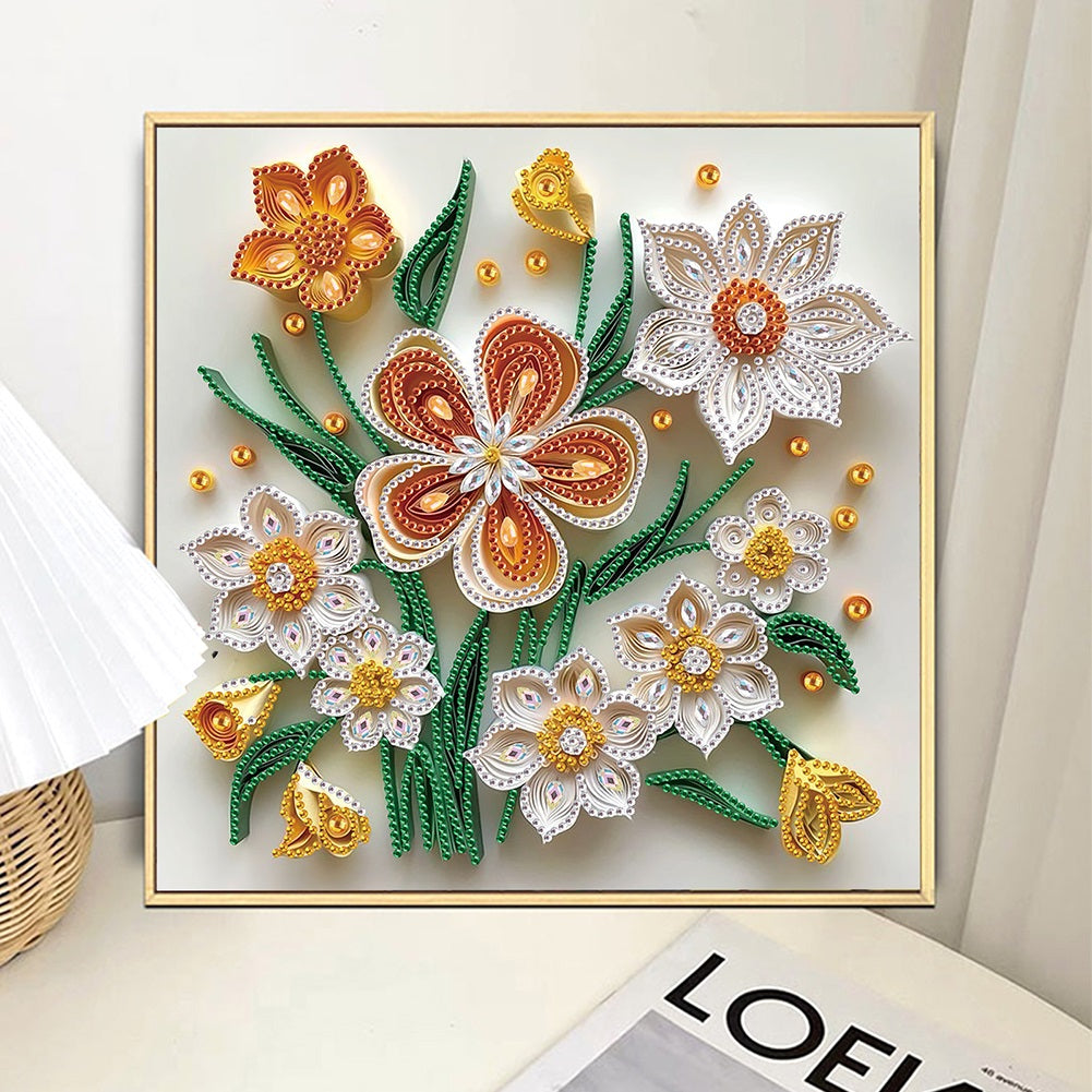 Quilling Flowers And Plants - Special Shaped Drill Diamond Painting 30*30CM