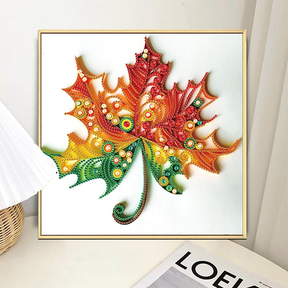 Quilling Maple Leaf - Special Shaped Drill Diamond Painting 30*30CM