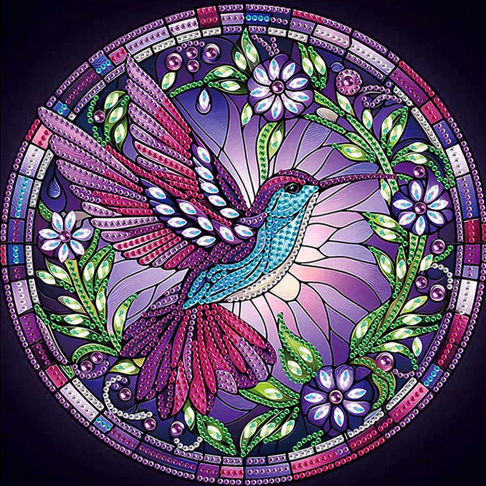 Purple Hummingbird - Special Shaped Drill Diamond Painting 30*30CM
