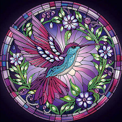Purple Hummingbird - Special Shaped Drill Diamond Painting 30*30CM