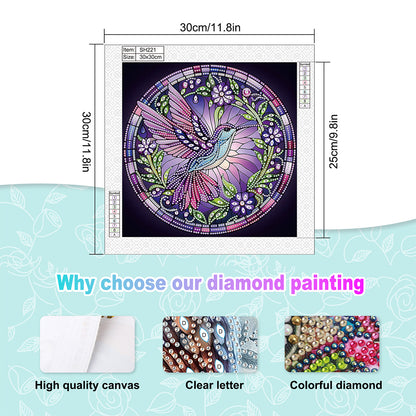 Purple Hummingbird - Special Shaped Drill Diamond Painting 30*30CM