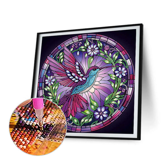 Purple Hummingbird - Special Shaped Drill Diamond Painting 30*30CM