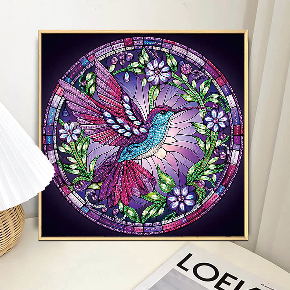 Purple Hummingbird - Special Shaped Drill Diamond Painting 30*30CM
