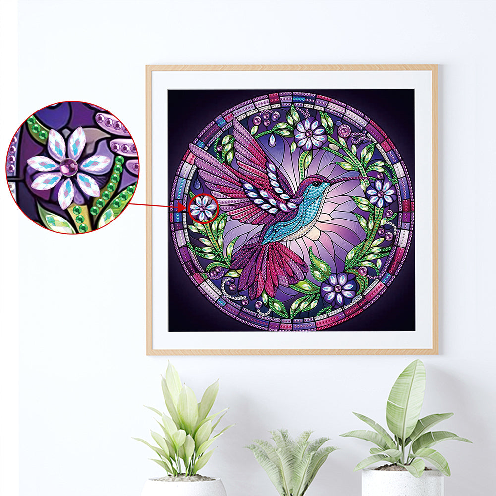 Purple Hummingbird - Special Shaped Drill Diamond Painting 30*30CM