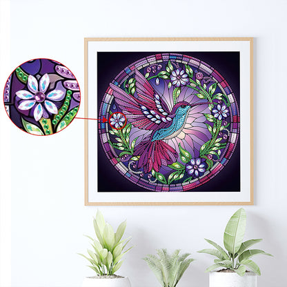 Purple Hummingbird - Special Shaped Drill Diamond Painting 30*30CM