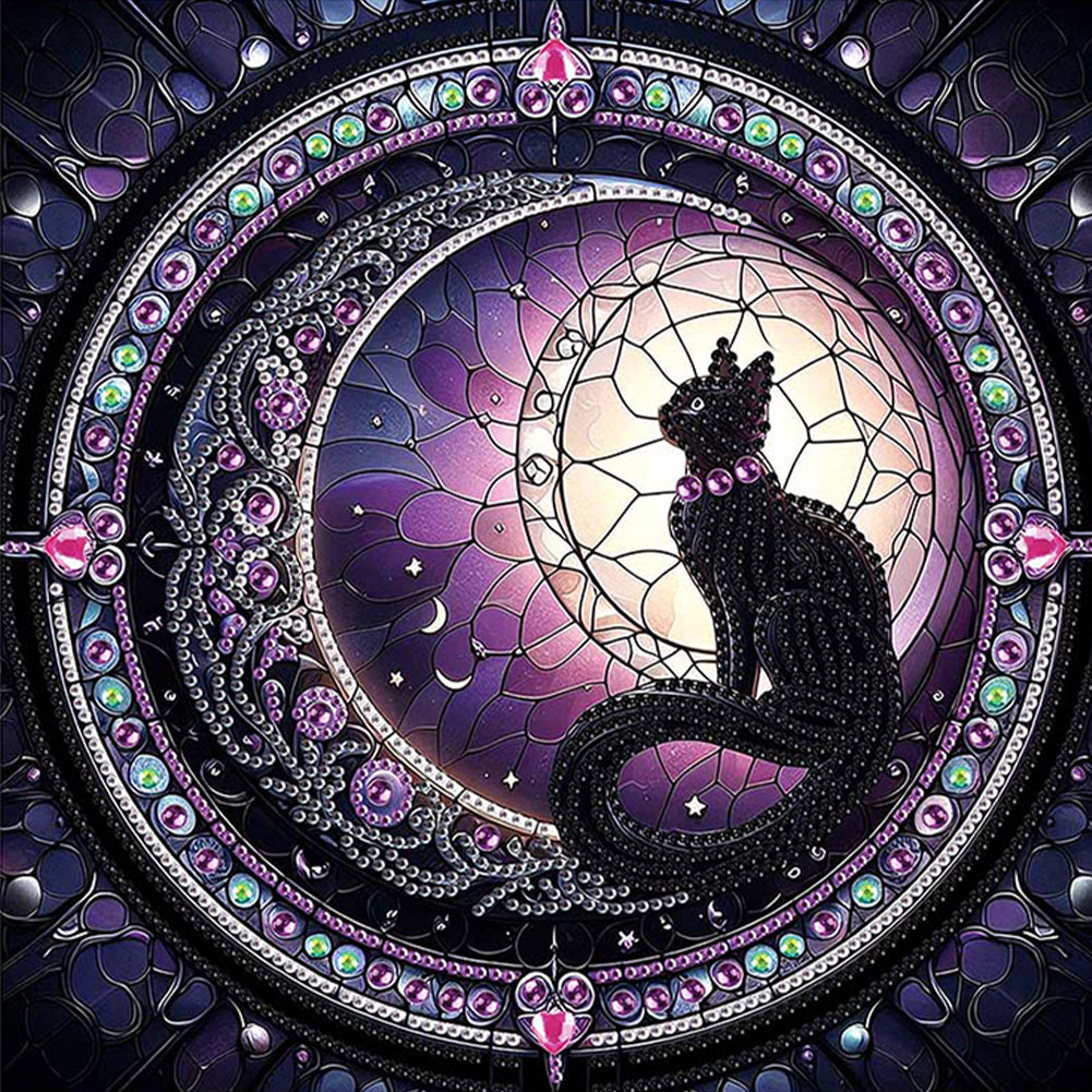 Black Cat - Special Shaped Drill Diamond Painting 30*30CM