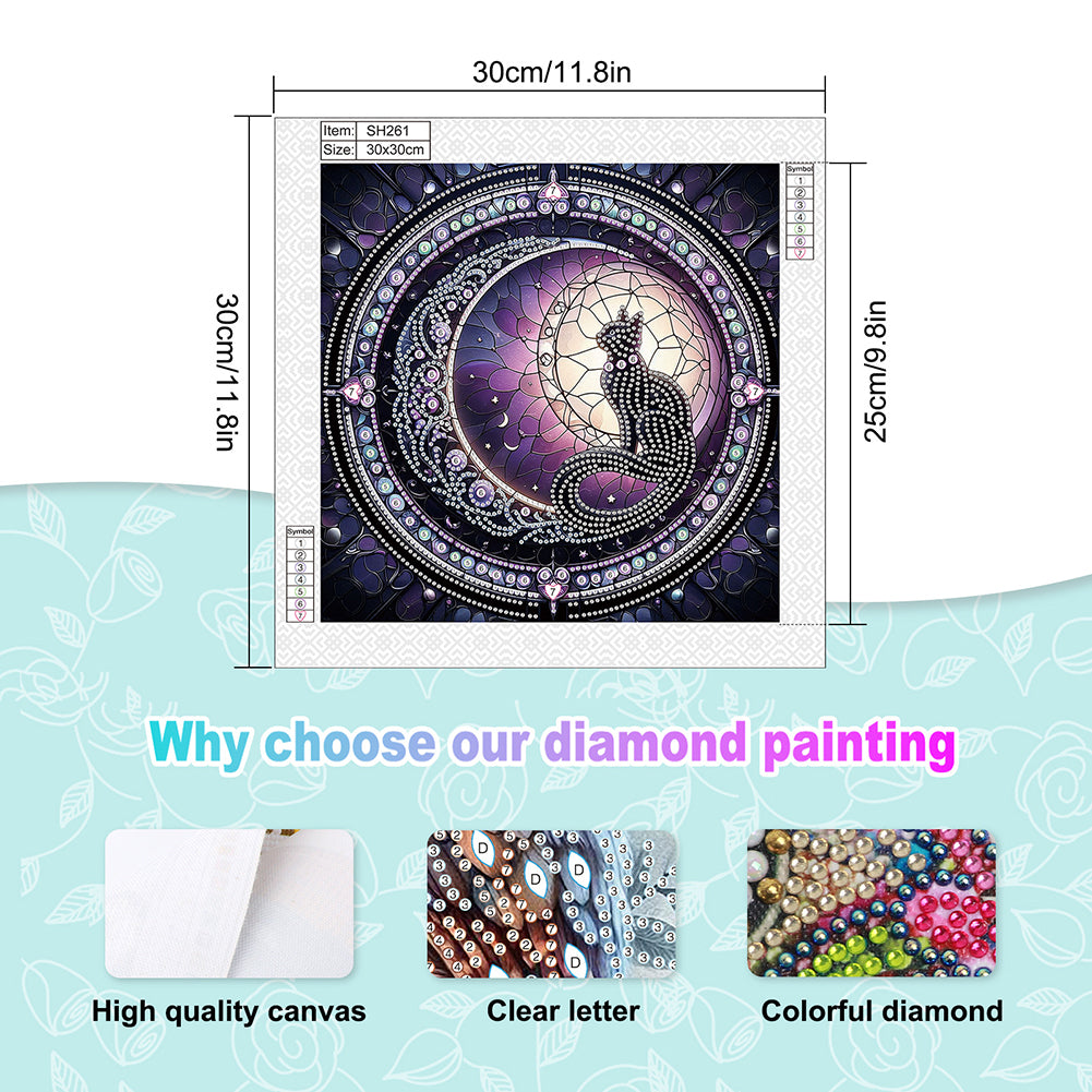 Black Cat - Special Shaped Drill Diamond Painting 30*30CM