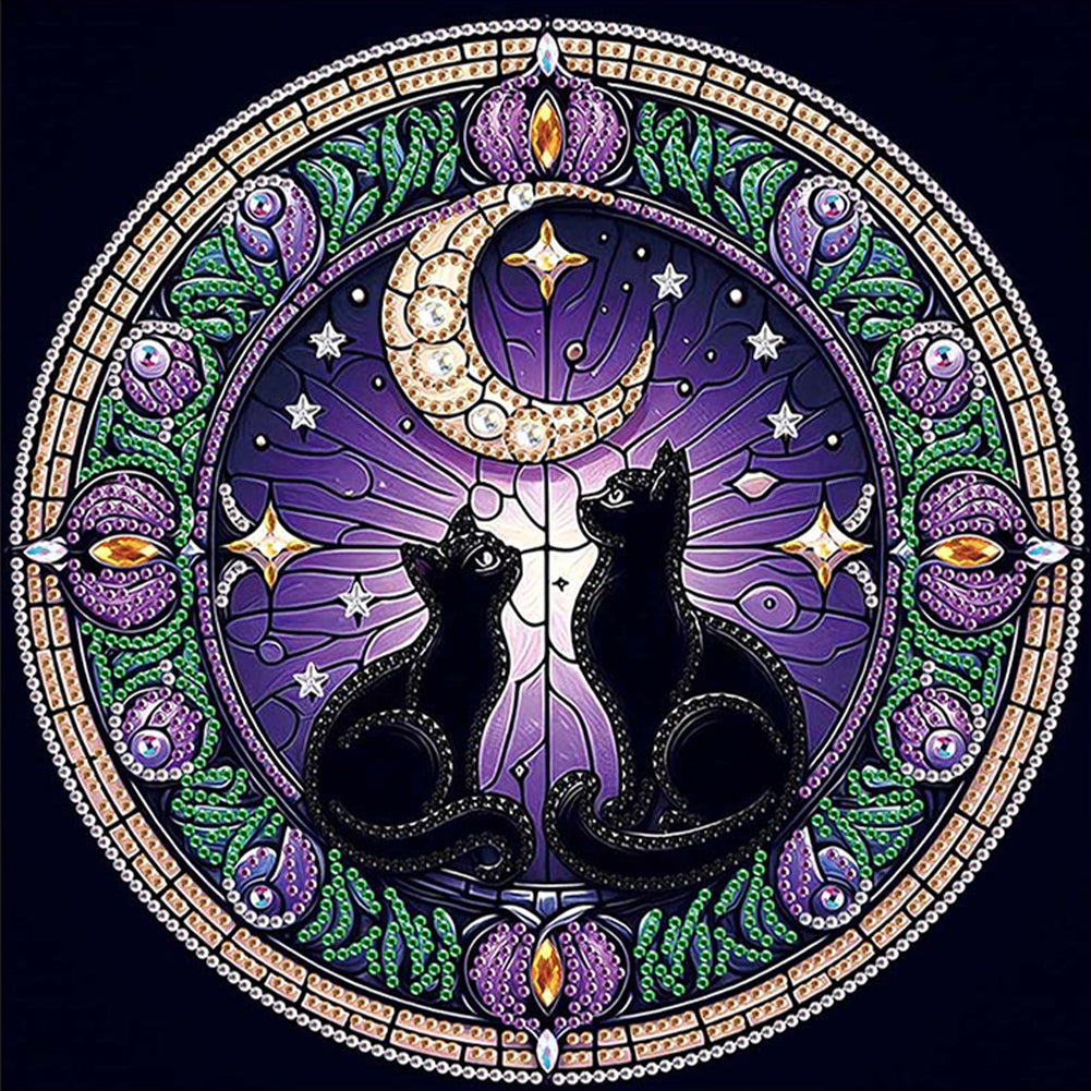 Black Cat - Special Shaped Drill Diamond Painting 30*30CM
