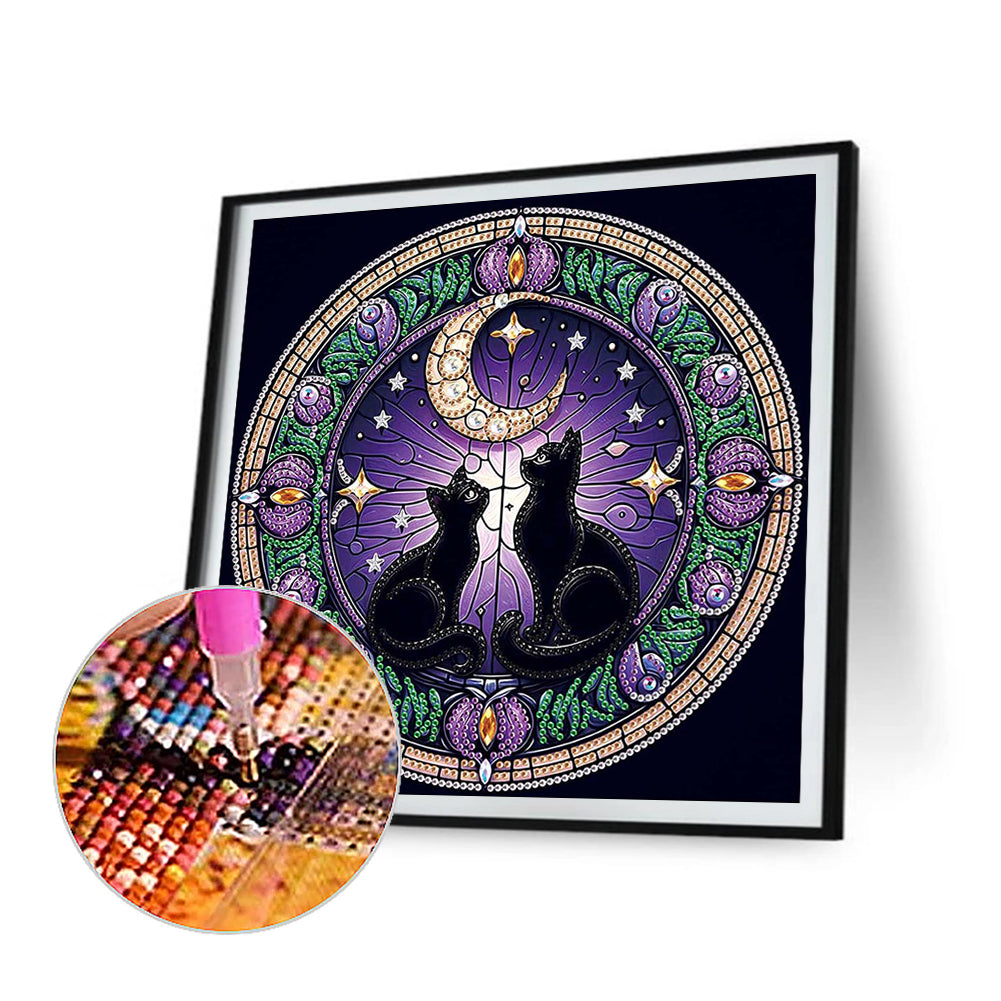 Black Cat - Special Shaped Drill Diamond Painting 30*30CM