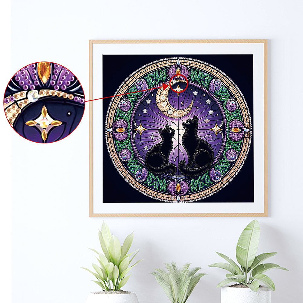 Black Cat - Special Shaped Drill Diamond Painting 30*30CM