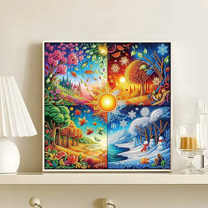 Four Seasons Forest - Special Shaped Drill Diamond Painting 30*30CM
