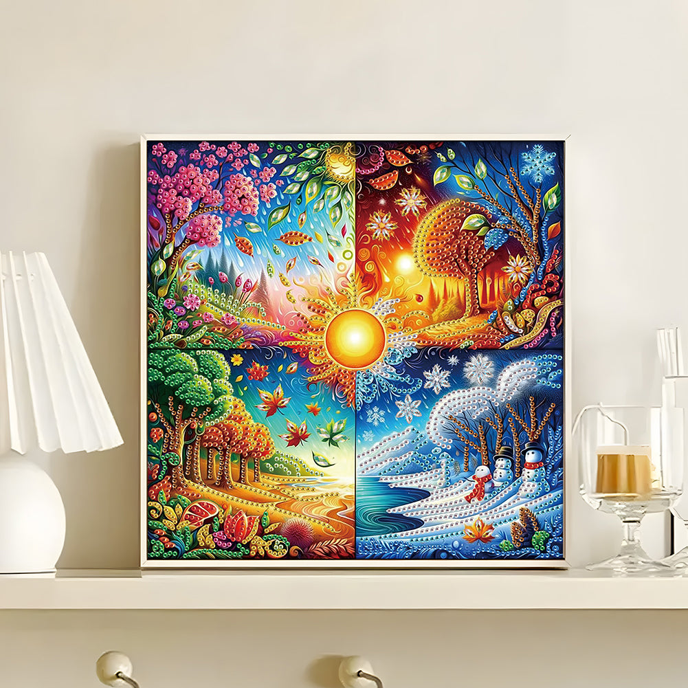 Four Seasons Forest - Special Shaped Drill Diamond Painting 30*30CM