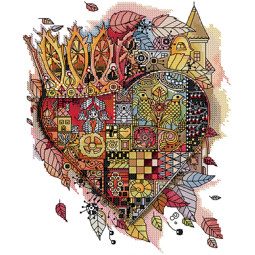 Castle Of The Heart - 11CT Stamped Cross Stitch 35*41CM(Joy Sunday)