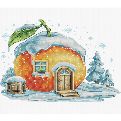Orange Hut - 11CT Stamped Cross Stitch 33*27CM(Joy Sunday)
