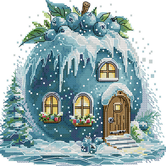 Blueberry Hut - 11CT Stamped Cross Stitch 29*27CM(Joy Sunday)
