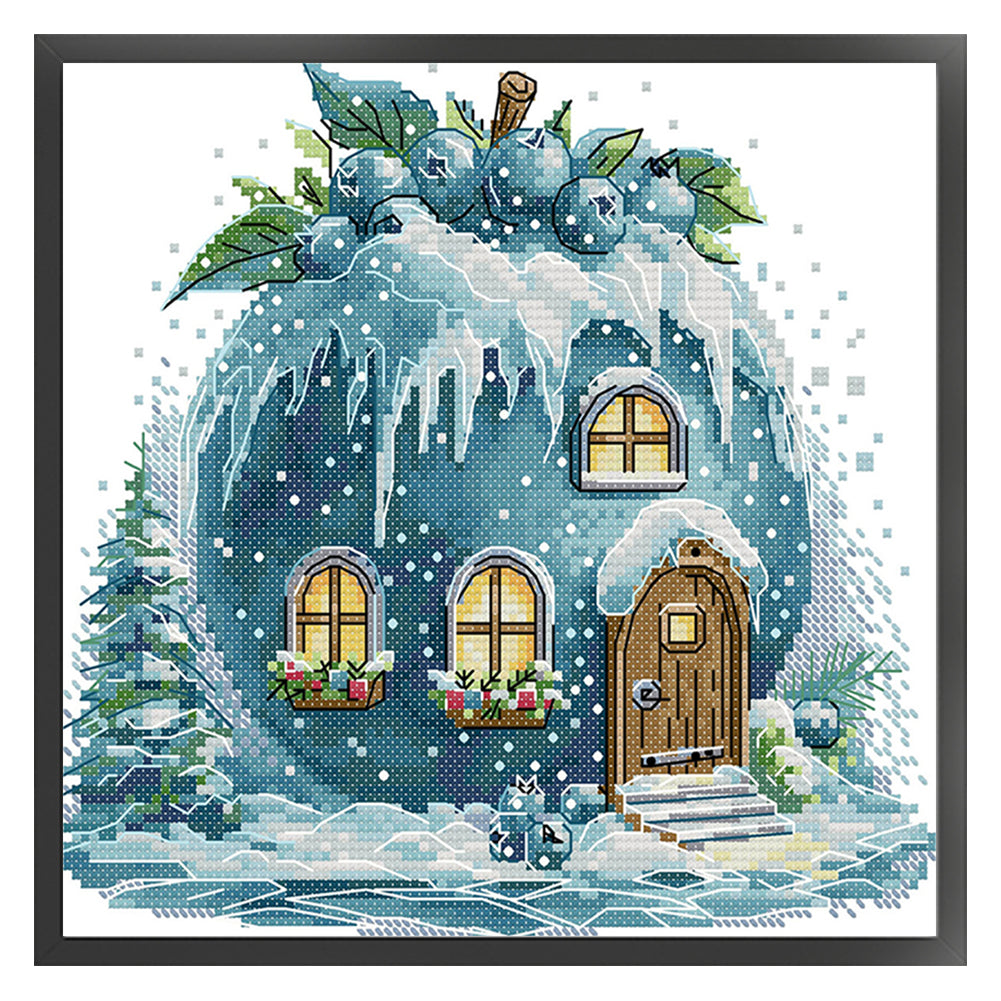 Blueberry Hut - 11CT Stamped Cross Stitch 29*27CM(Joy Sunday)