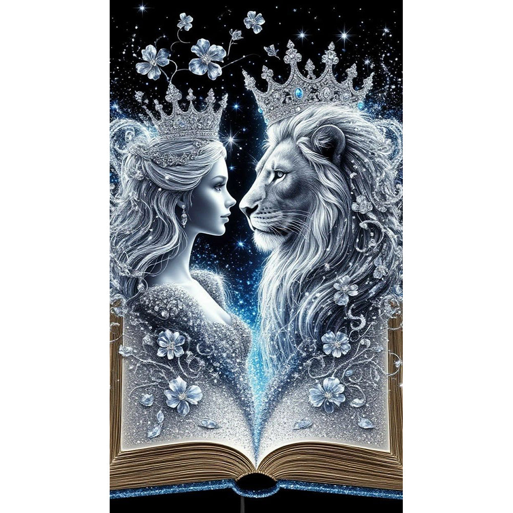 Queen And Lion - Full Round Drill Diamond Painting 40*70CM