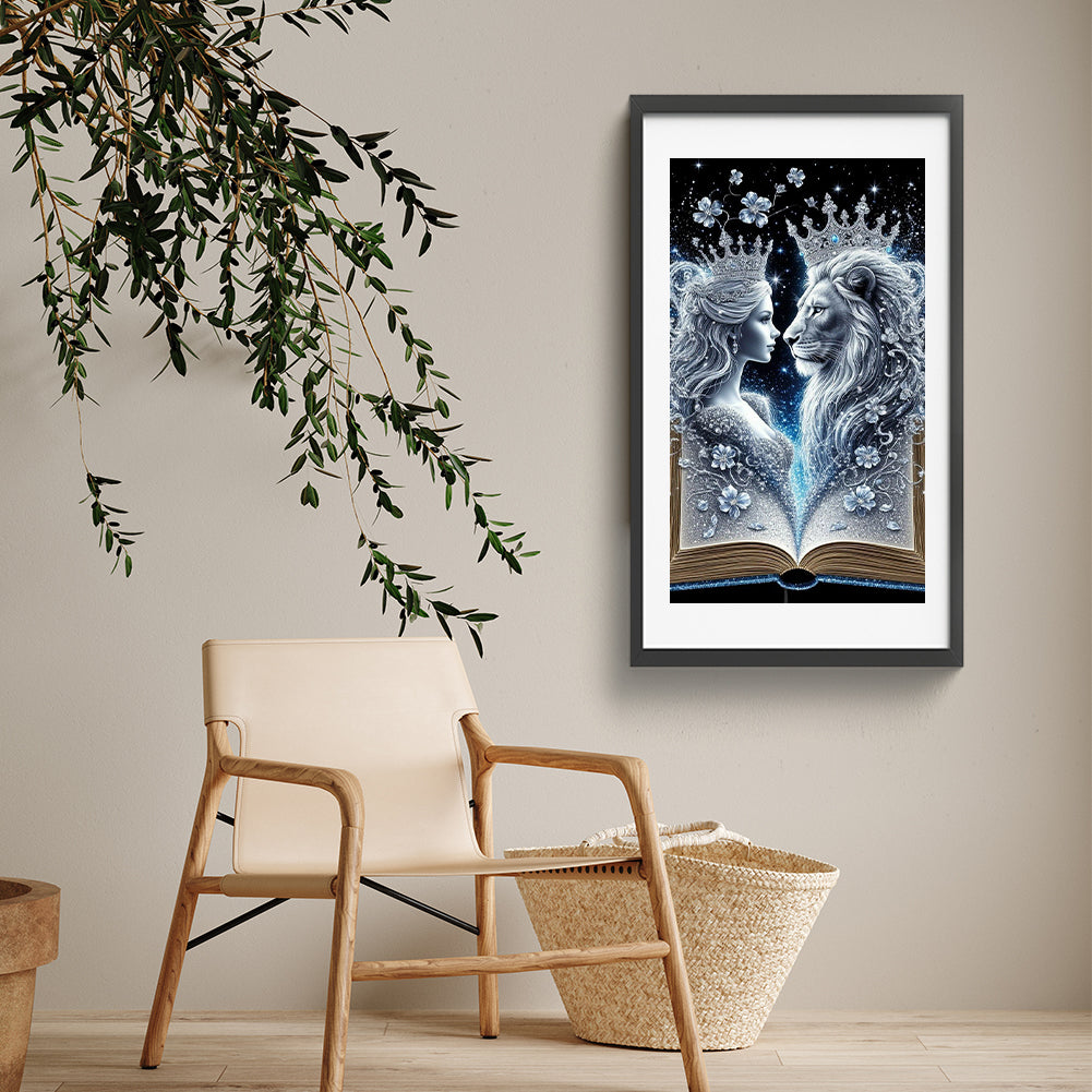 Queen And Lion - Full Round Drill Diamond Painting 40*70CM