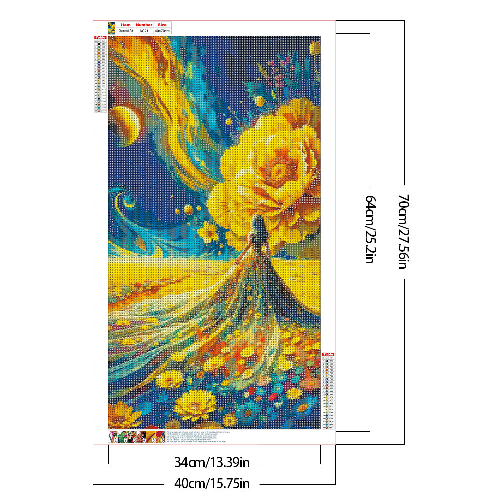 Dream Scenery And Girl - Full Round Drill Diamond Painting 40*70CM
