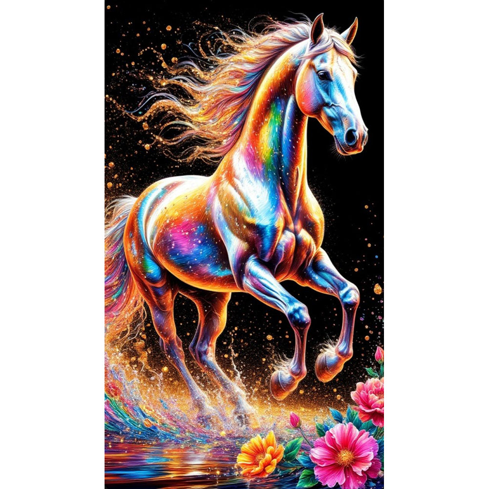 Colorful Horse - Full Round Drill Diamond Painting 40*70CM