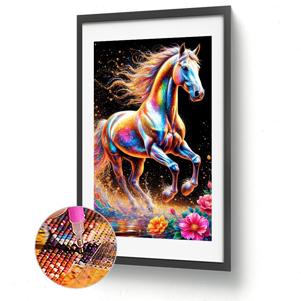 Colorful Horse - Full Round Drill Diamond Painting 40*70CM